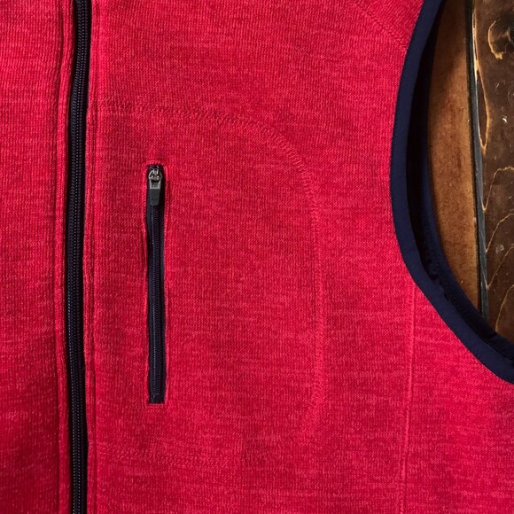 Johnnie-O Red Blue Men's Medium Full Zip Lined Preppy Golf Outdoor Vest EUC - Picture 7 of 12